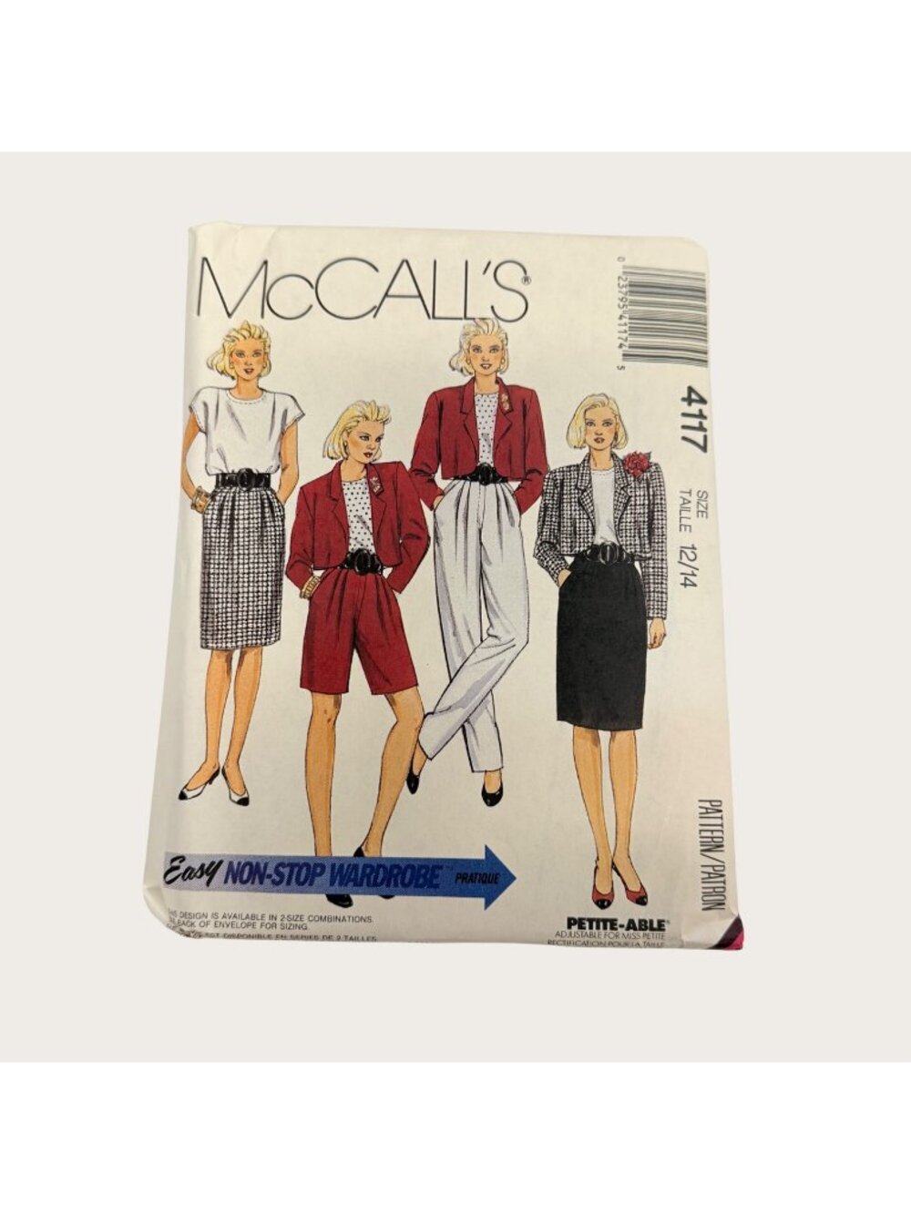 Vintage 1980s McCalls Sewing Pattern 4117 Misses Jacket Top Skirt Pants Shorts